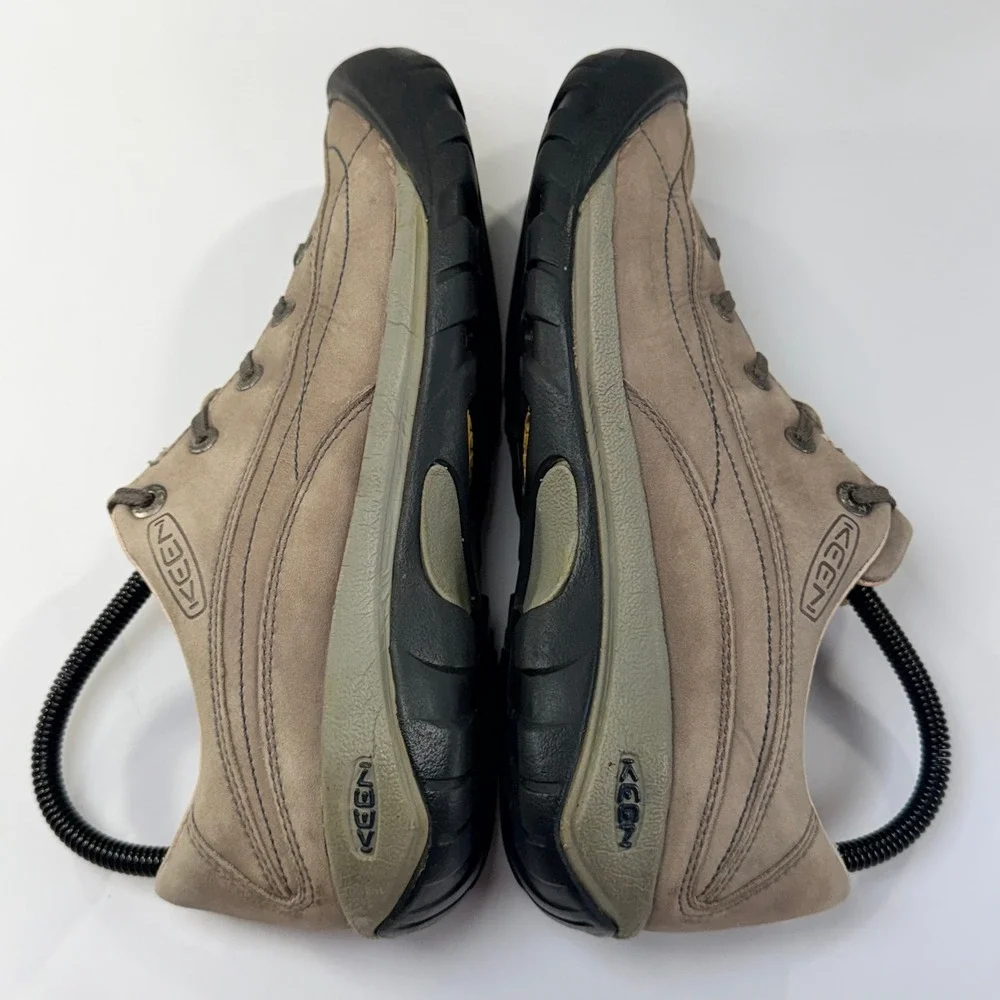 Keen Toyah Shoe Womens 9 Grey Brown Leather Walking Hiking Comfort Trail Outdoor